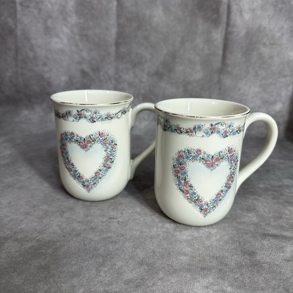 2 Vintage Cottagecore Cottage Romance Otagiri Japan‎ Coffee Mugs Set Granny